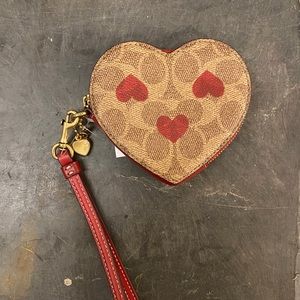 NWT Coach x Valentine Day Heart Wristlet